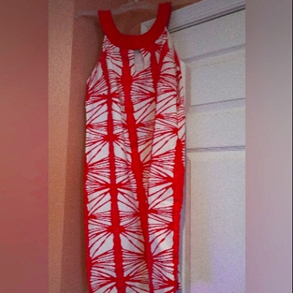 Pink and White Patterned Dress